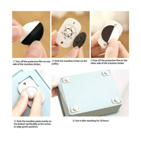 Self-adhesive Pulley Wheel (Pack of 4pcs)